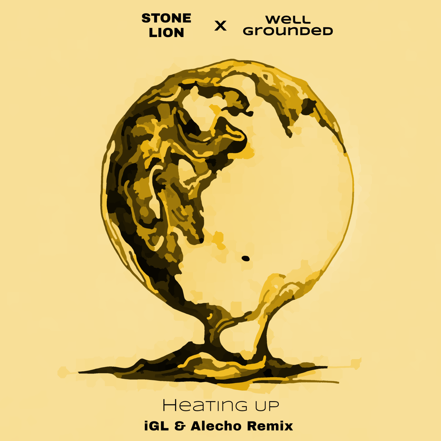 Cover art for 'Heating Up (iGL & Alecho Remix)' by Stone Lion x Well Grounded.